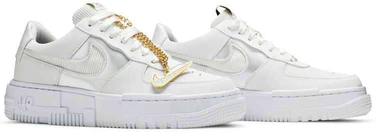 Nike Wmns Air Force 1 Pixel White Gold Chain