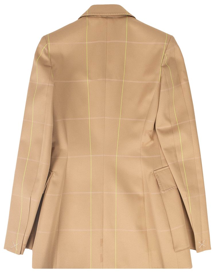 Off White Fluorescent Detail Blazer Light Brown