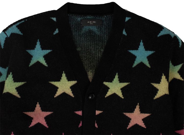 Amiri Star Cardigan Sweater Black