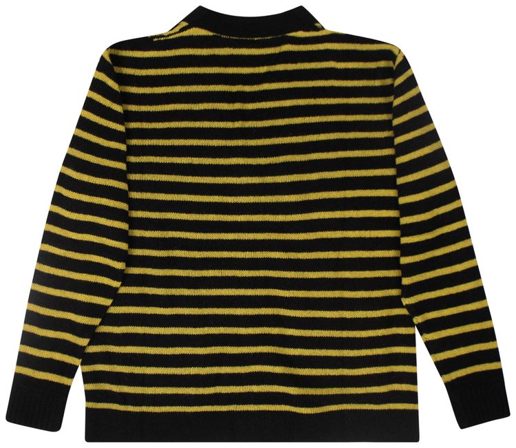 Amiri Thin Striped Cardigan Sweater BlackYellow