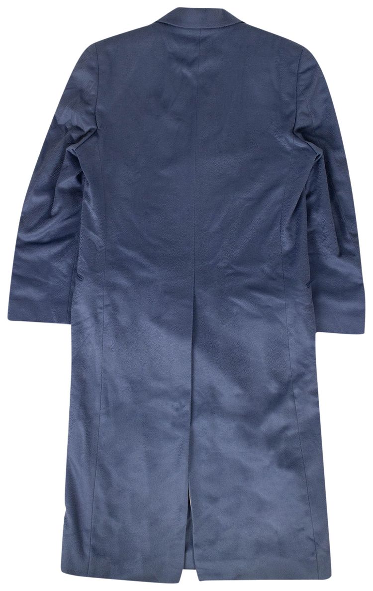 Casablanca Double Breasted Fitted Overcoat Midnight Blue