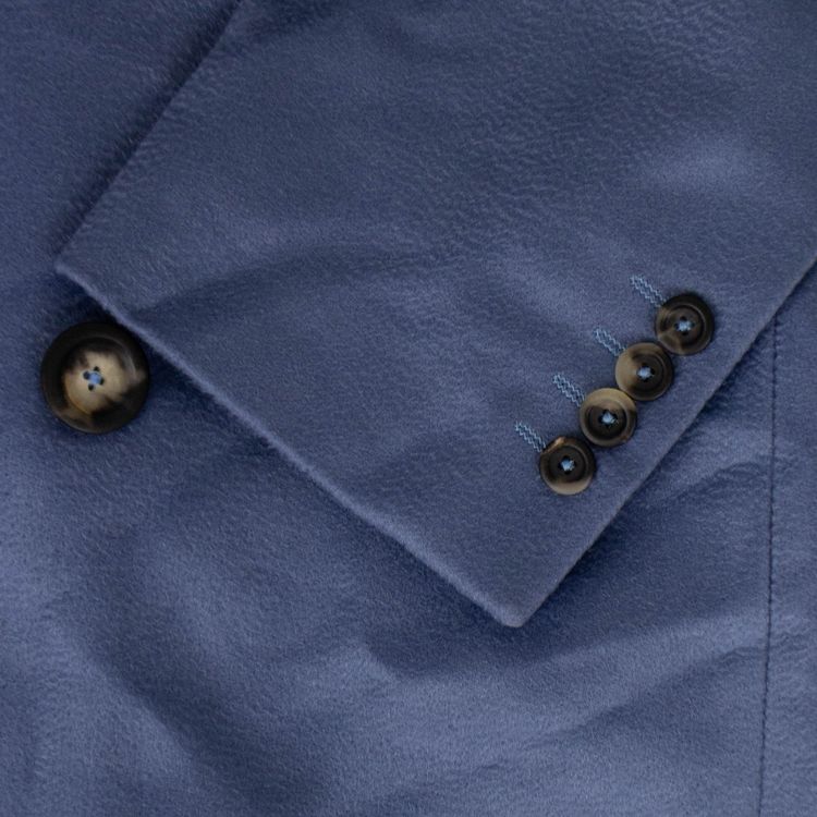 Casablanca Double Breasted Fitted Overcoat Midnight Blue