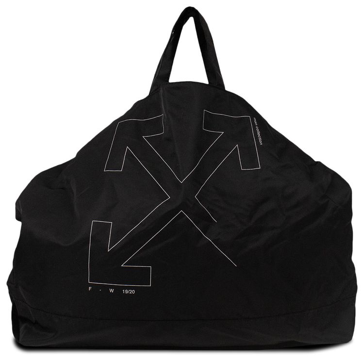 Off White Unfinished Arrow Tote Bag Black