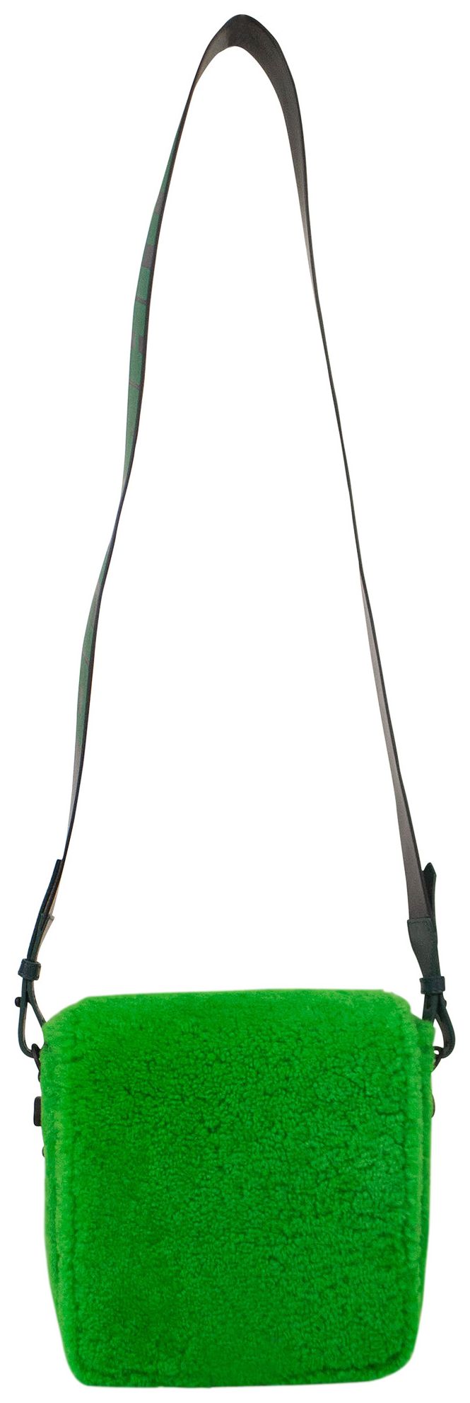 Off White Fuzzy Binder Messenger Bag Green