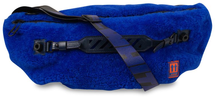 Off White Furry Logo Crossbody Bum Bag Blue