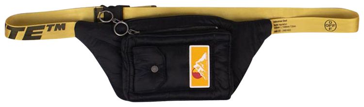 Off White Puffy Industrial Fanny Pack Bag Black