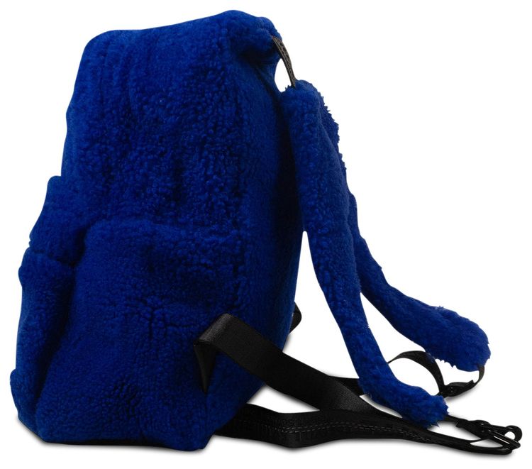 Off White Mini Fuzzy Backpack Blue