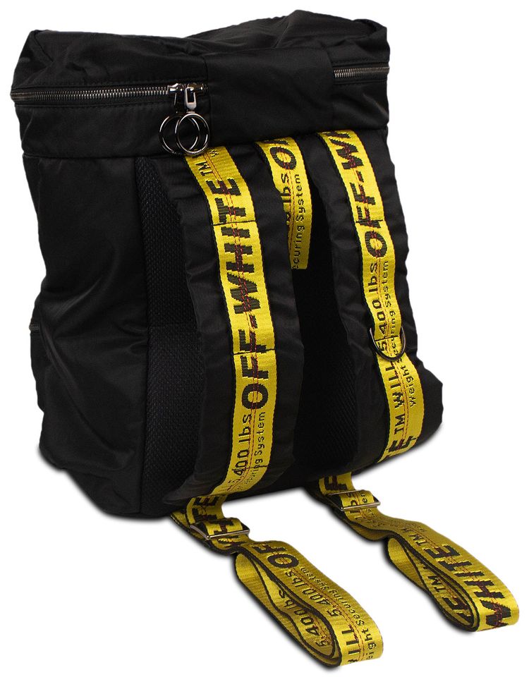 Off White Industrial Logo Backpack Black