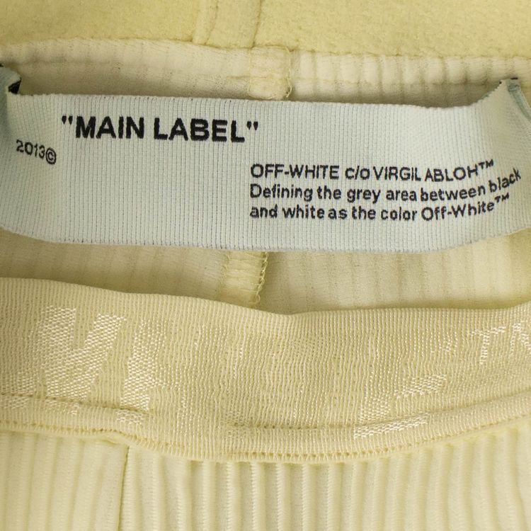 Off White Jersey Ribbed Leggings Yellow