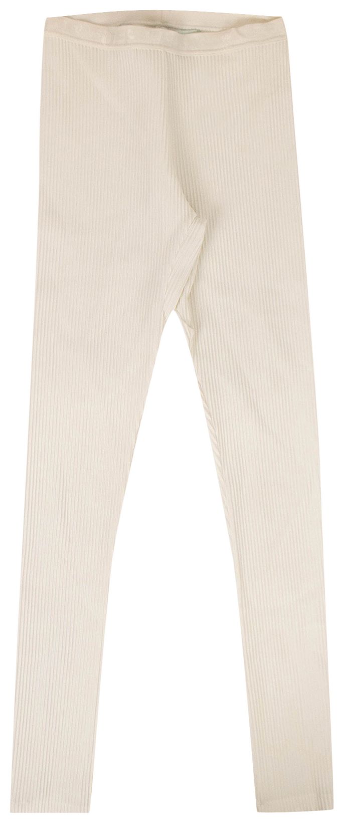Off White Ribbed Leggings White