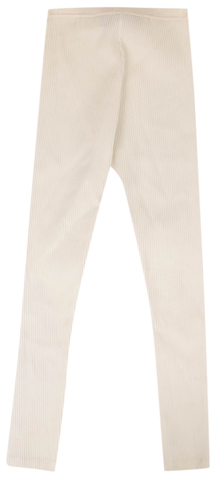 Off White Ribbed Leggings White