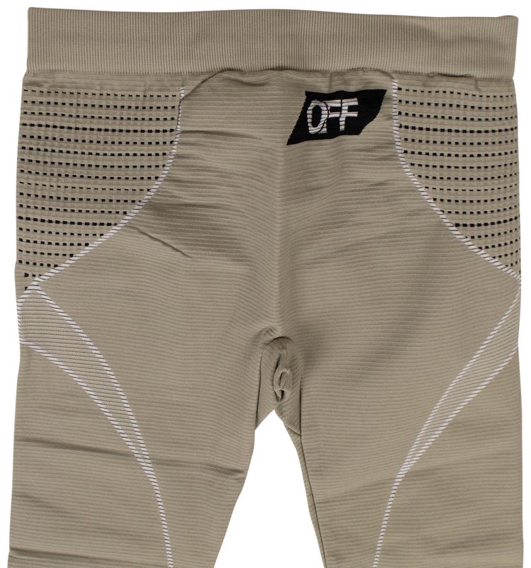 Off White Logo Print Leggings Gray