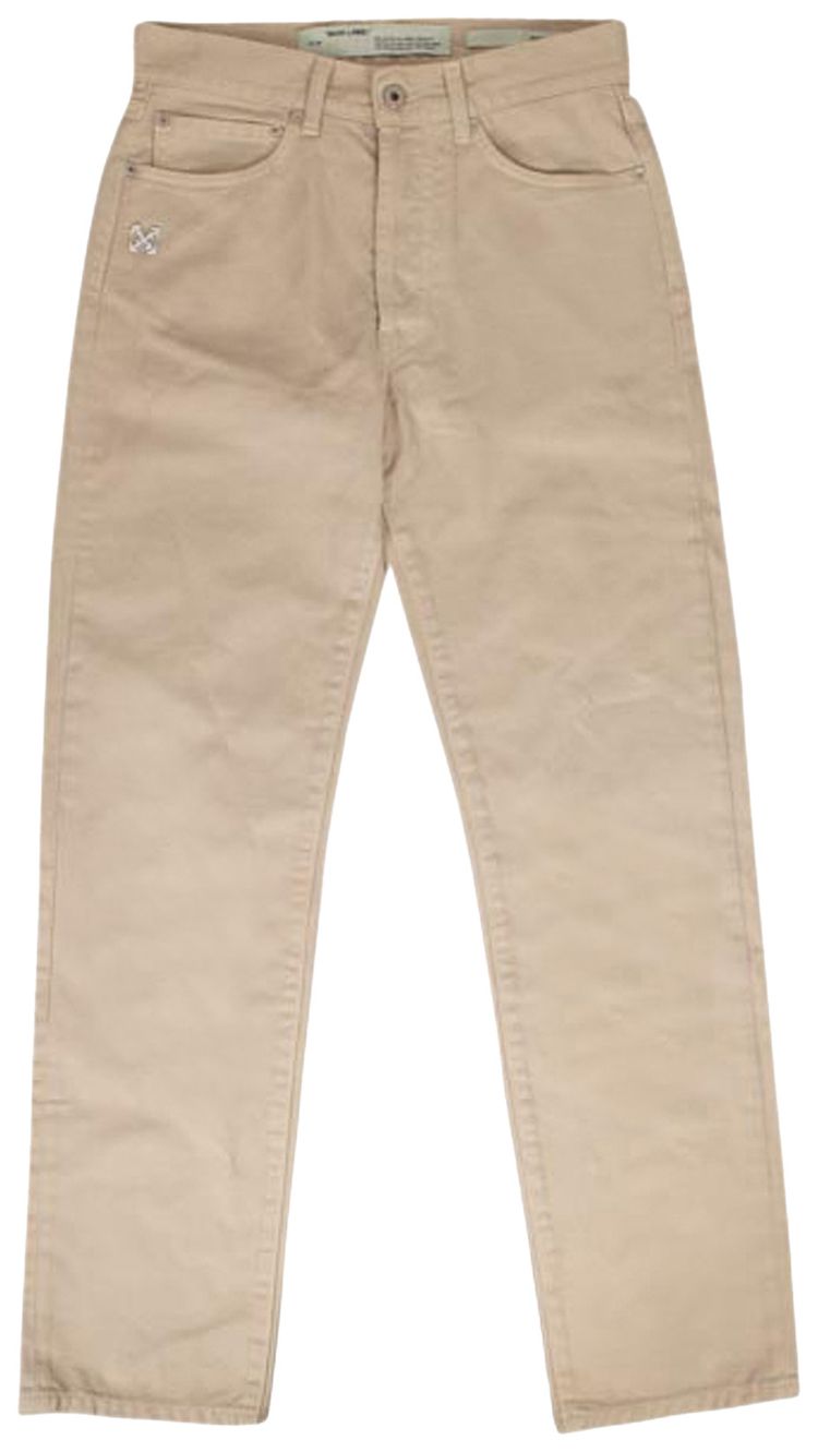Off White Diag Baggy Jeans Cream