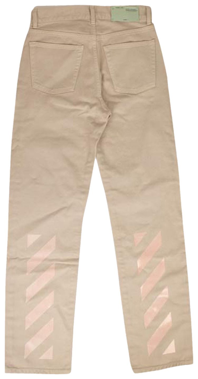 Off White Diag Baggy Jeans Cream