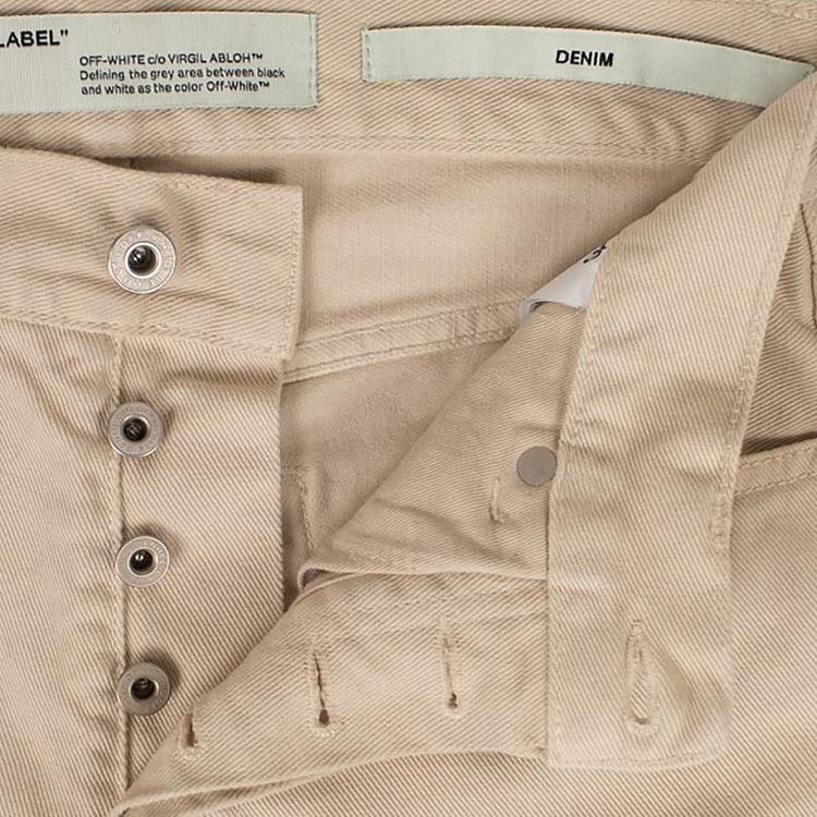 Off White Diag Baggy Jeans Cream