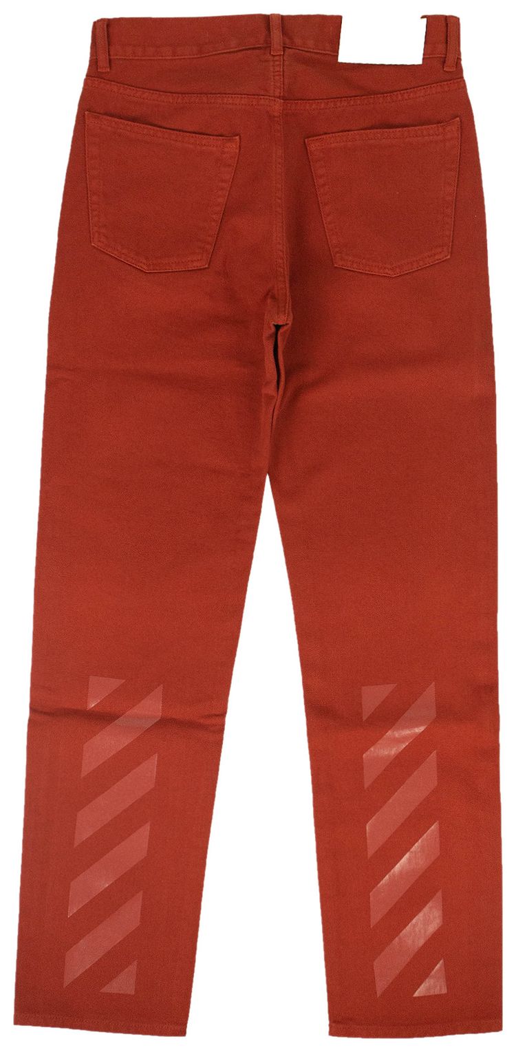 Off White Diag Baggy Denim Orange