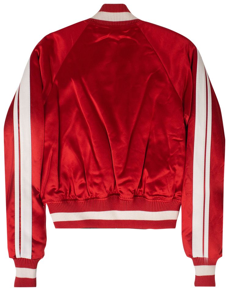 Amiri Silk Reverse Track Bomber Jacket RedBlack