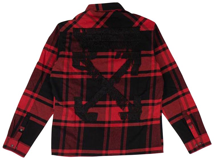 Off White Luxury Check Button Down Shirt Red