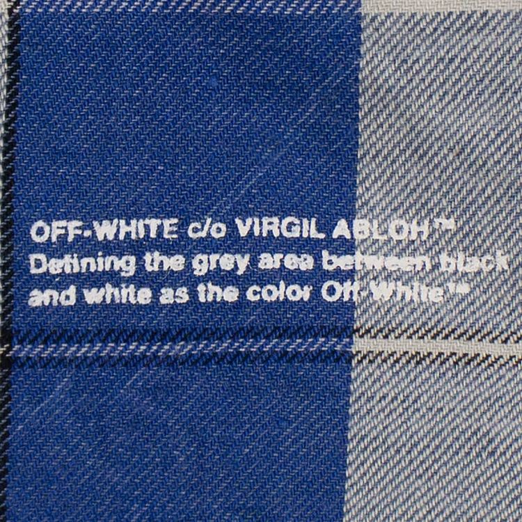 Off White Check Button Down Shirt Blue
