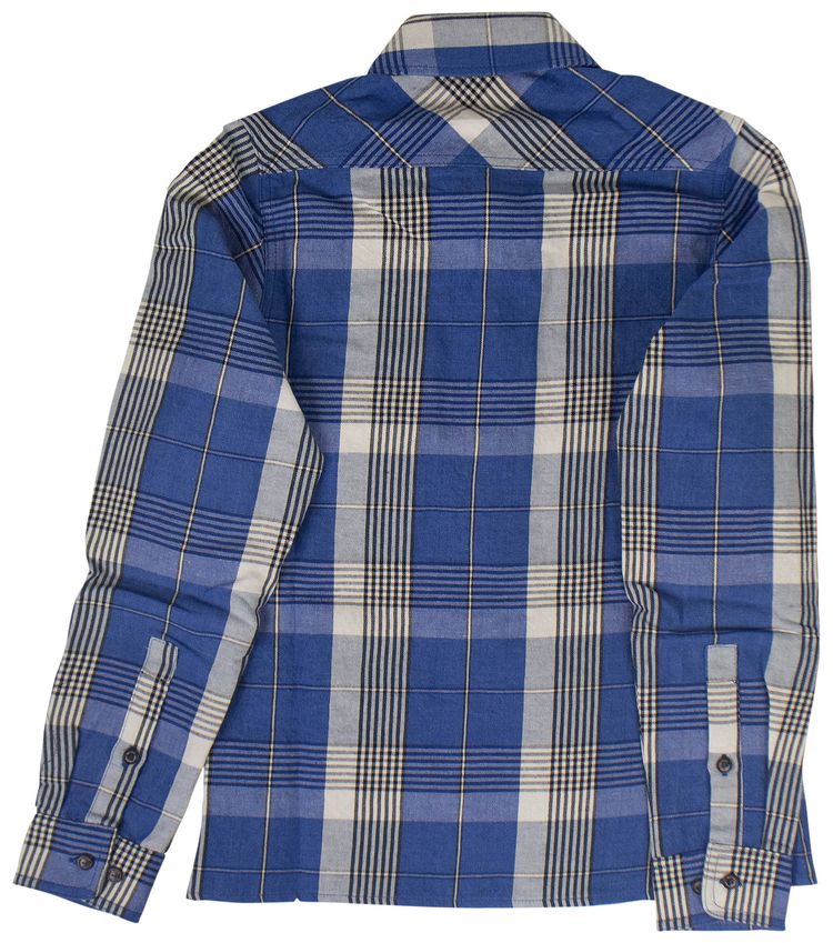 Off White Check Button Down Shirt Blue
