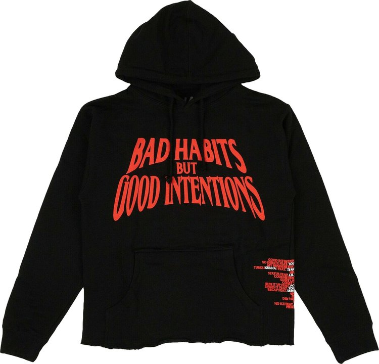 Vlone x Nav Bad Habits Good Intentions Hooded Sweatshirt 'Black'