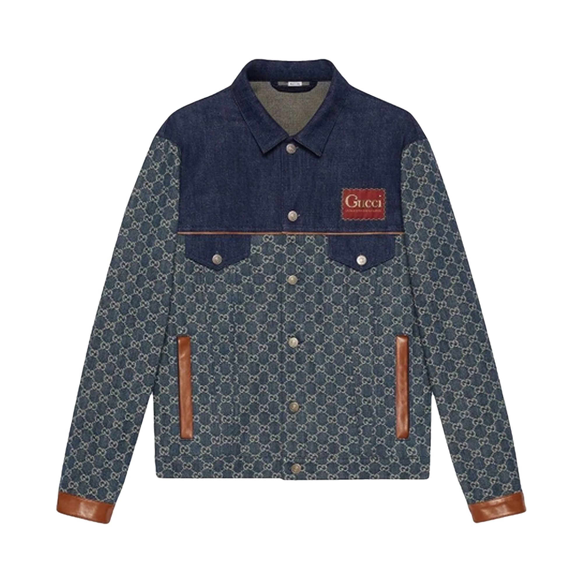 Buy Gucci Eco Washed Organic Denim Jacket 'Dark Blue/Ivory