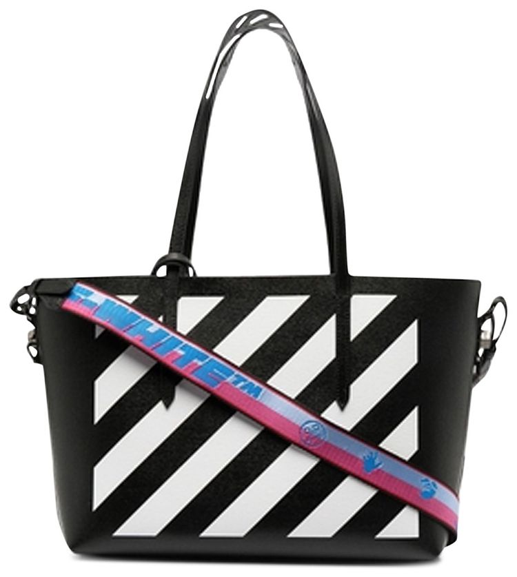 Off White Diag Binder Shopper BlackWhite