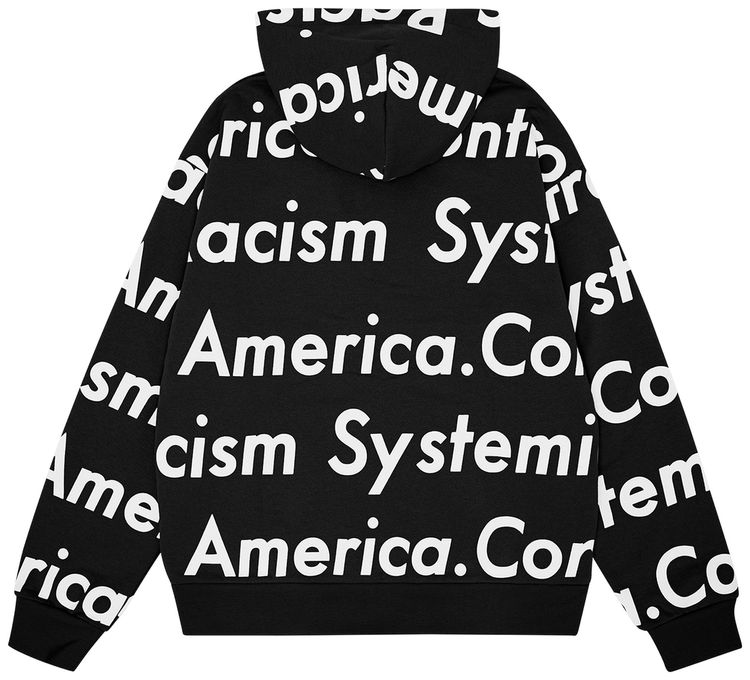 Denim Tears x Arthur Jafa Systemic Racism Controls America Zip Up Hoodie Black
