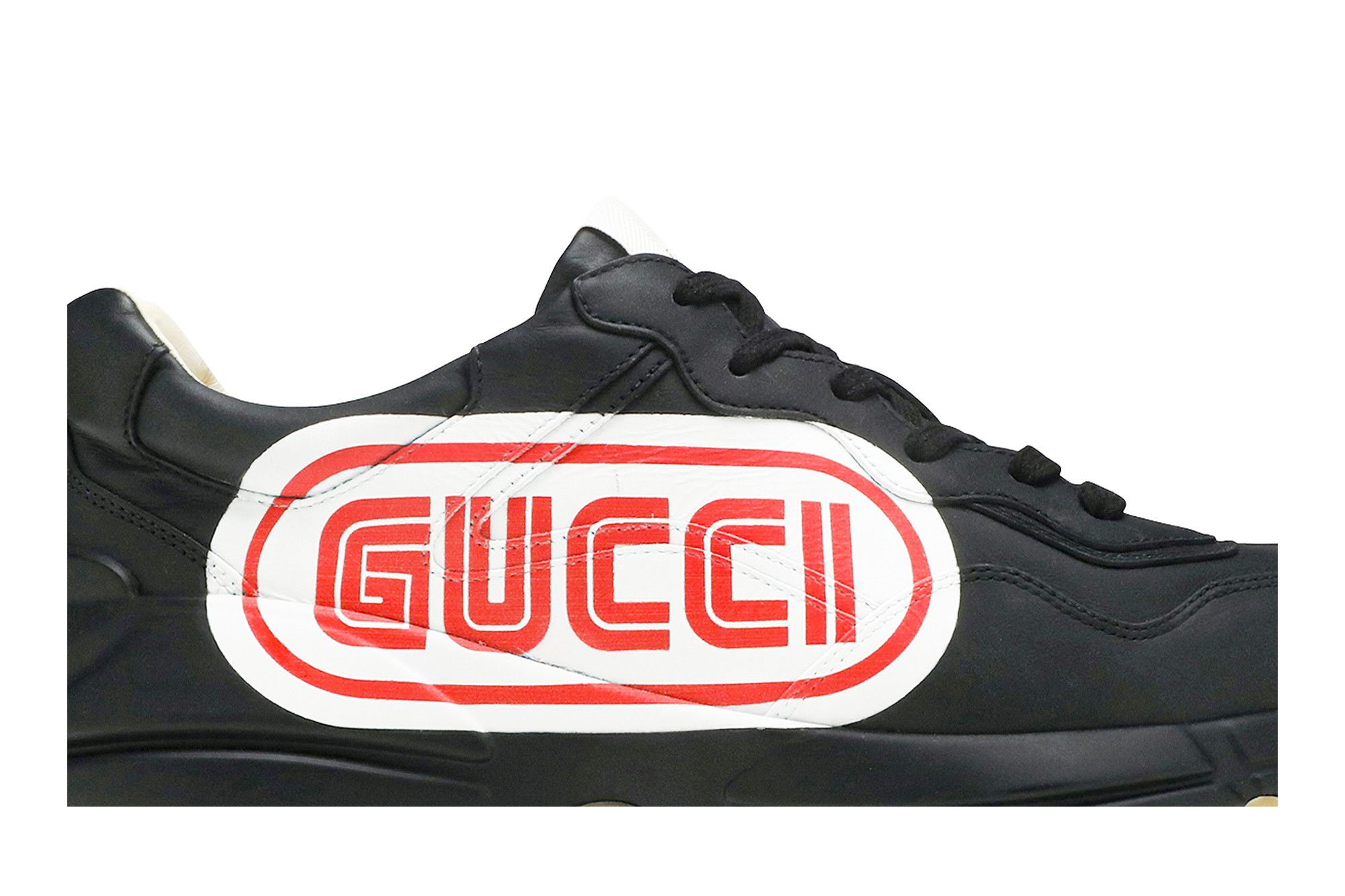 GUCCI Rhyton スニーカー GUCCI◇Rhyton Web Print/ローカットスニーカー/UK7.5/ブラック