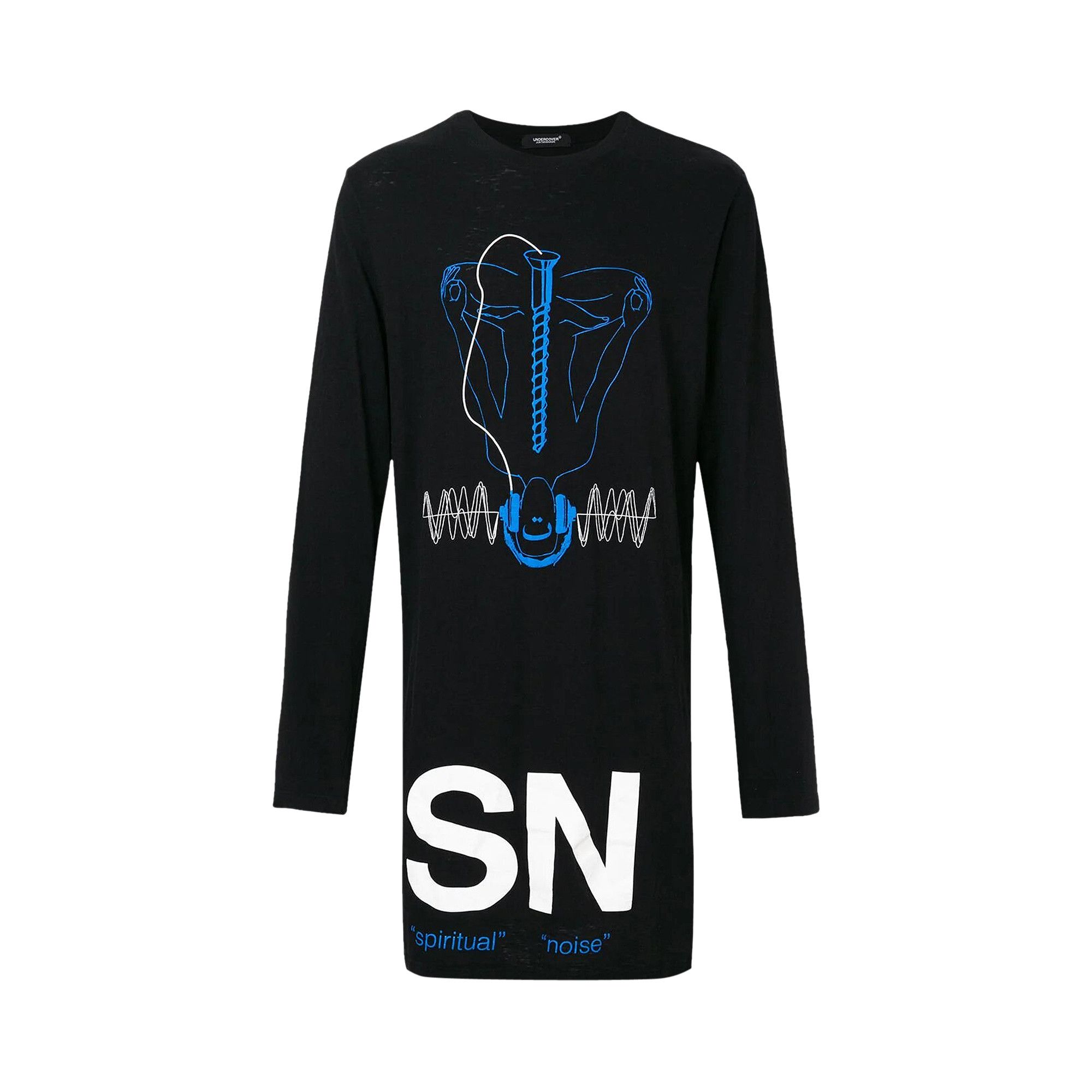Buy Undercover Spiritual Noise Cotton Jersey Top 'Black