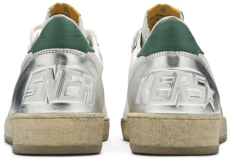 Golden Goose Ball Star White Silver Green