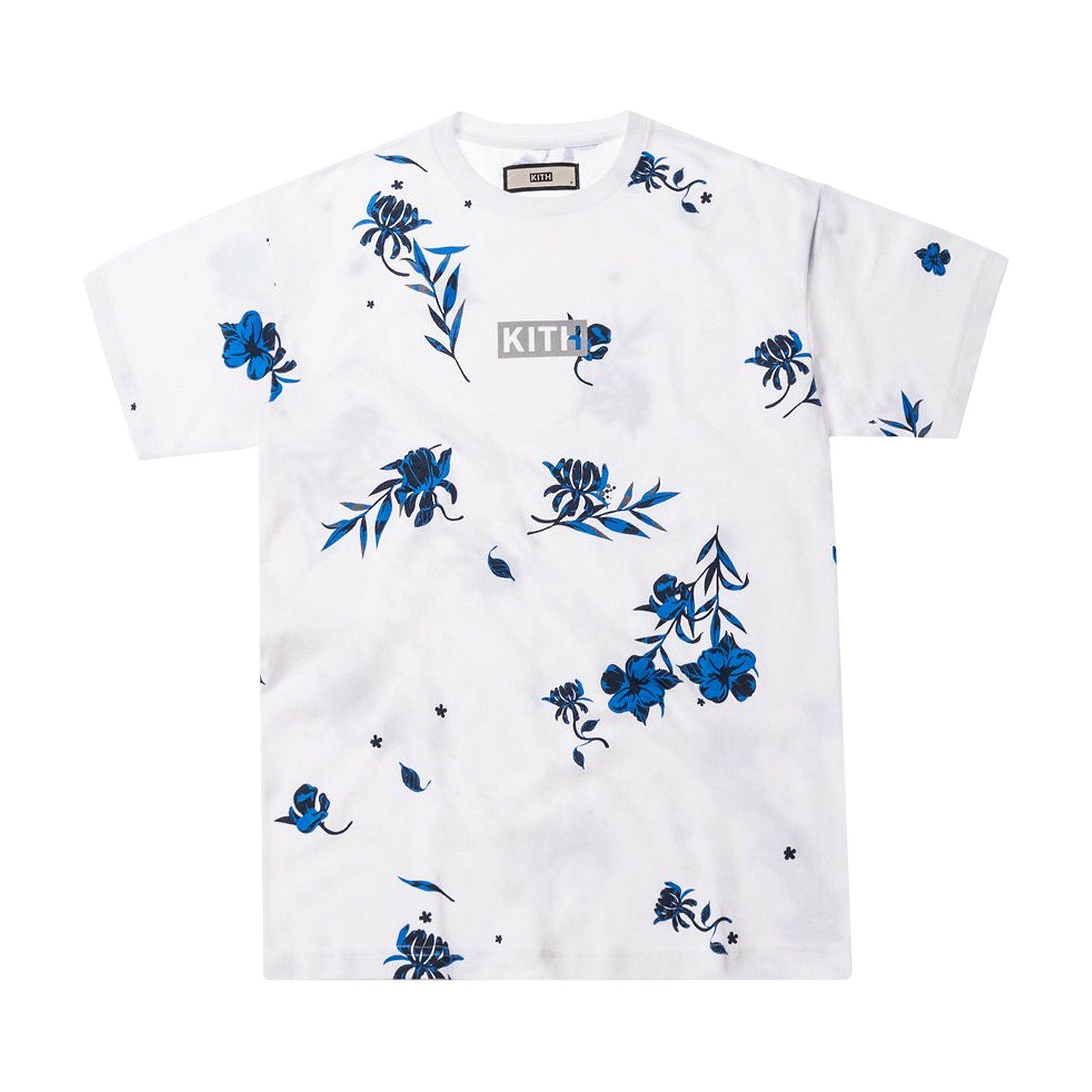 Buy Kith Floral Classic Logo Tee 'White/Blue' - KH3306 109 | GOAT