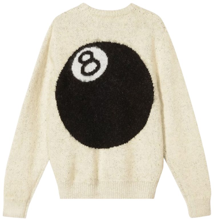 Stussy 8 Ball Heavy Brushed Mohair Sweater Cream