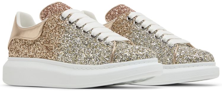 Alexander McQueen Wmns Oversized Sneaker Rose Gold Glitter
