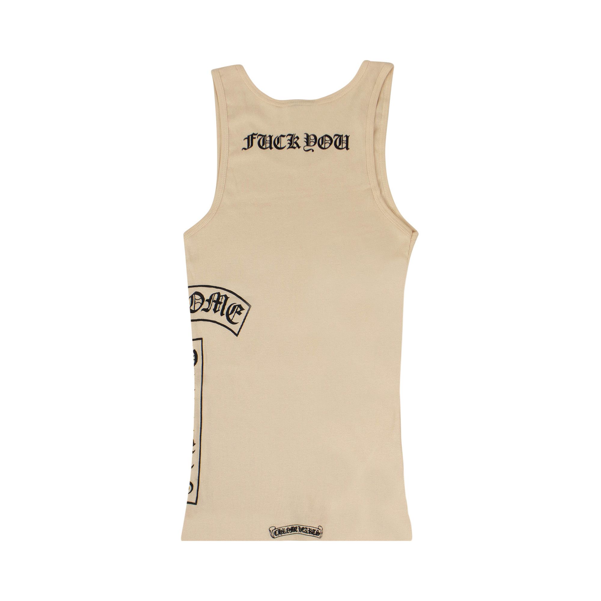 Buy Chrome Hearts Ribbed Cross Side Logo F*** You Tank Top Buy Chrome Hearts Ribbed Cross Side Logo F*** You Tank Top
