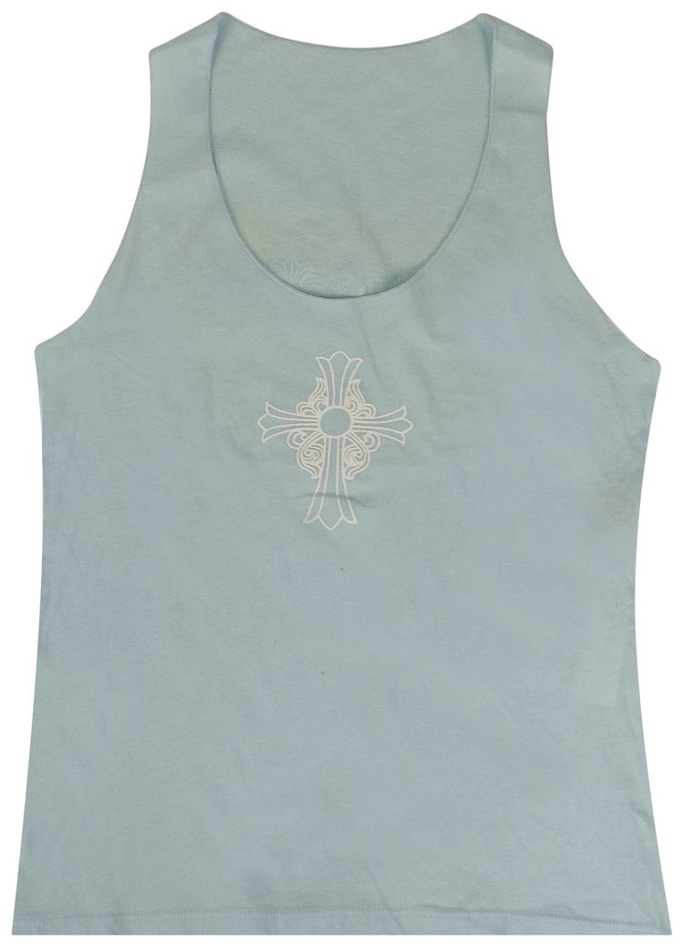 Chrome Hearts Heart Racerback Tank Top Light Blue