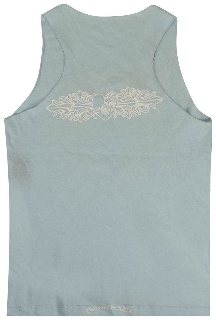 Chrome Hearts Heart Racerback Tank Top Light Blue