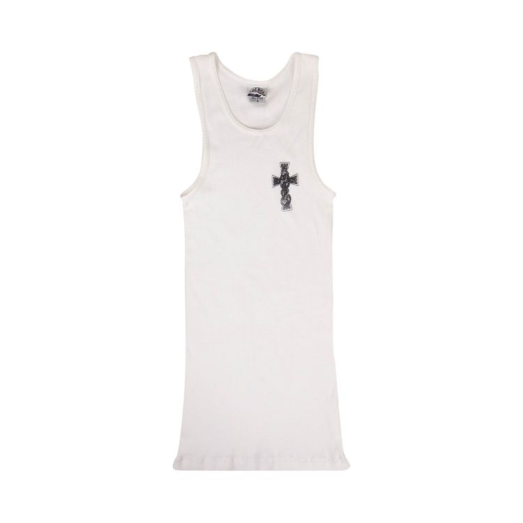 Chrome Hearts Ribbed Cross Logo Tank Top White
