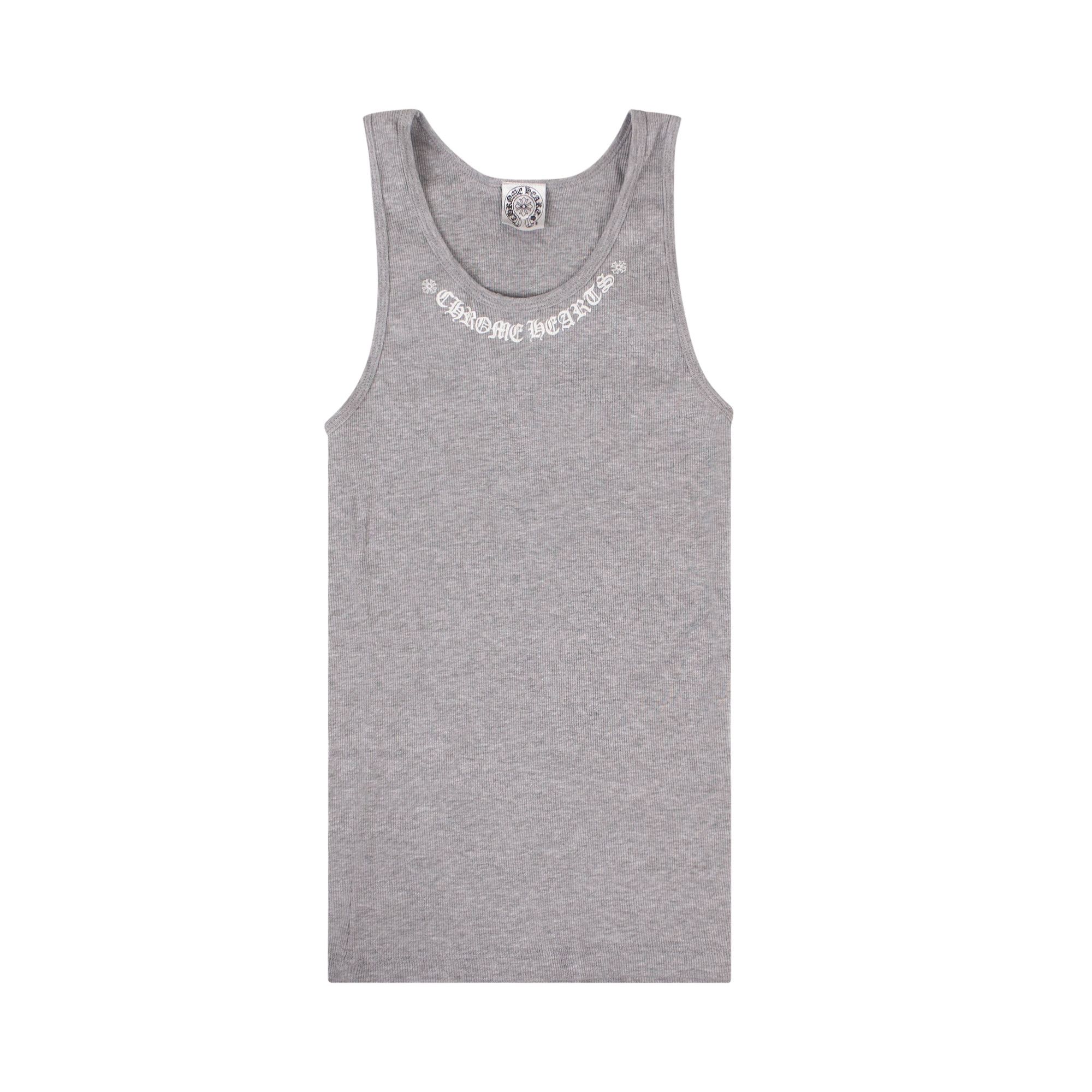 CHROME HEARTS タンクトップ グレー Buy Chrome Hearts Ribbed Logo Tank Top 'Gray' - 1383 1000001RLTT