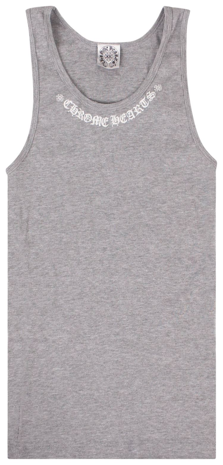 Chrome Hearts Ribbed Logo Tank Top Gray