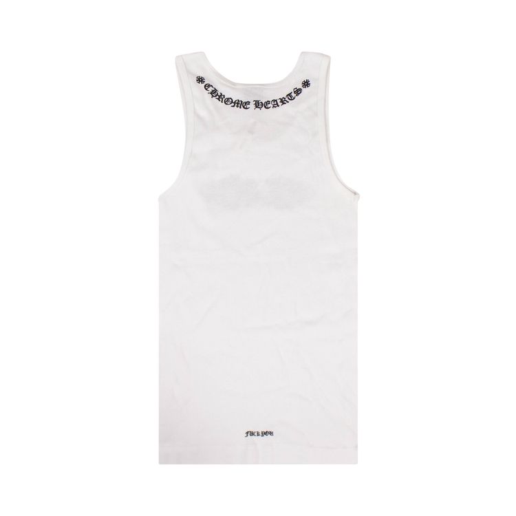 Chrome Hearts Ribbed Logo Heart Tank Top White