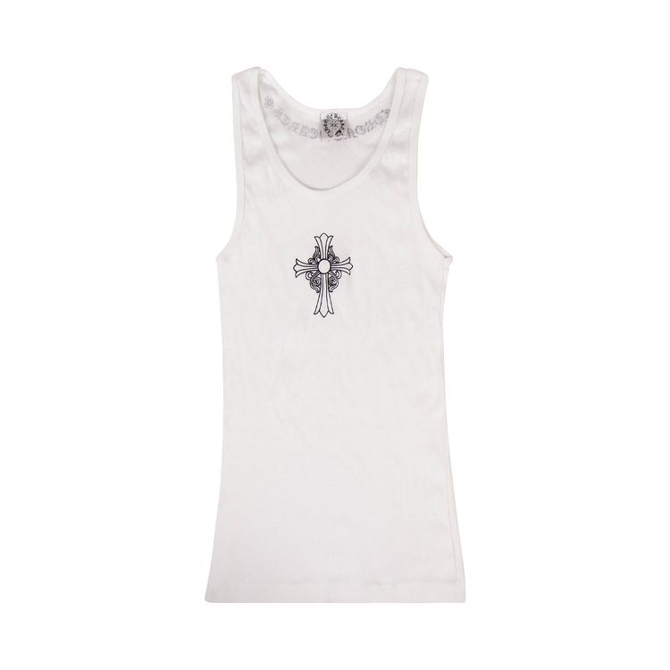 Chrome Hearts Ribbed Cross Logo Tank Top White