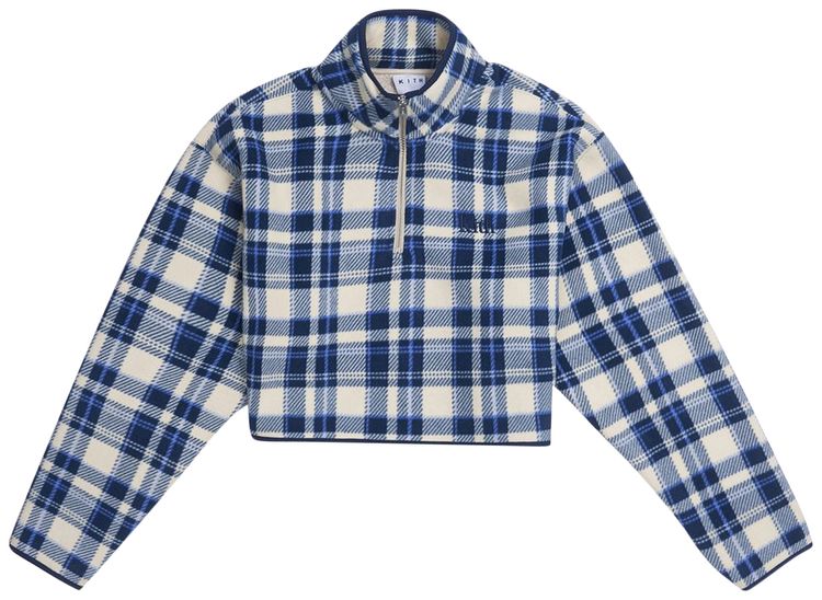 Kith Women Plaid Rae Half Zip Blue Multicolor