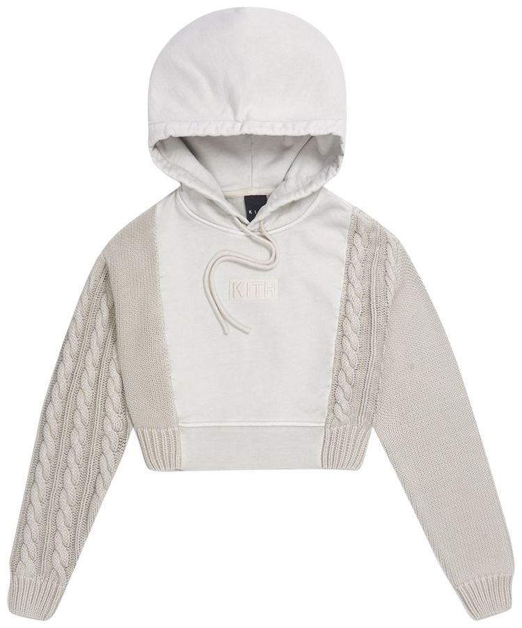Kith Women Sierra Cropped Hoodie Stone