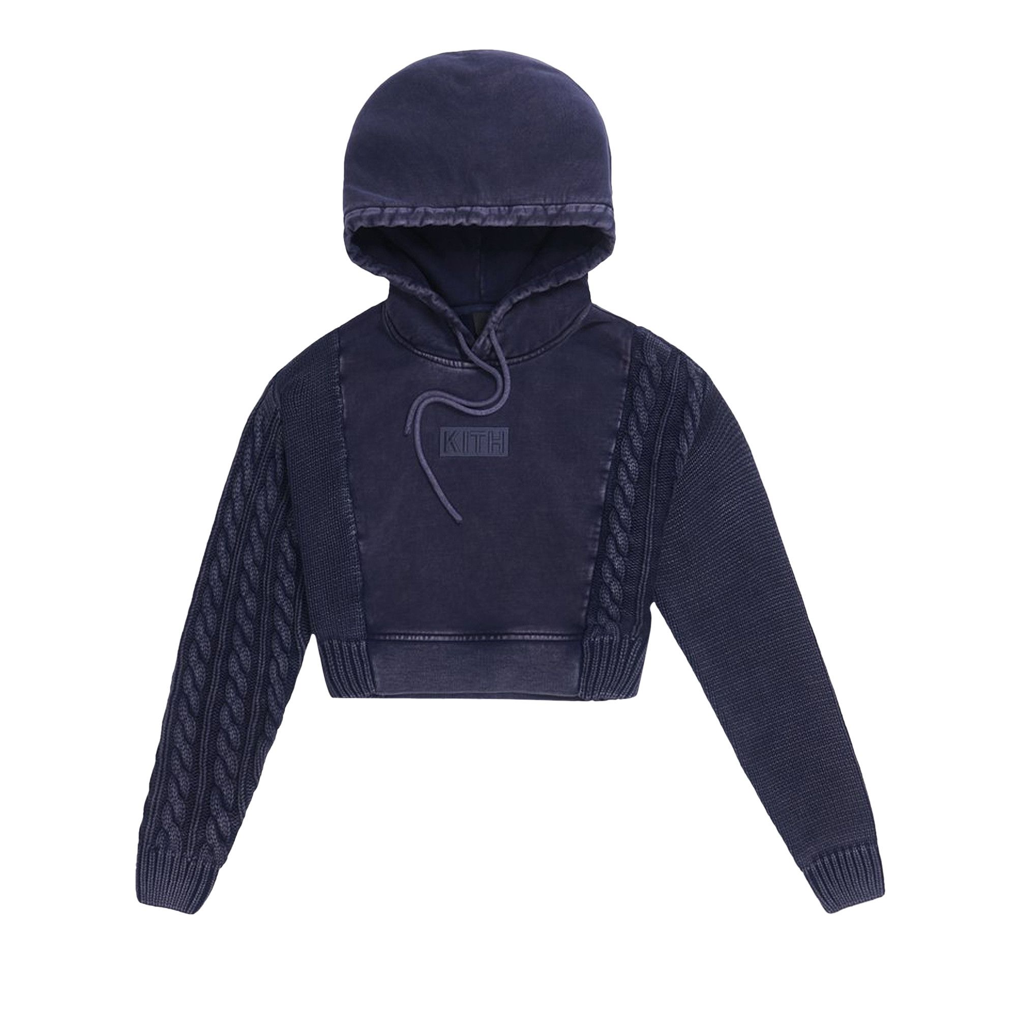 Buy Kith Women Sierra Cropped Hoodie Navy KHW2129 102 GOAT