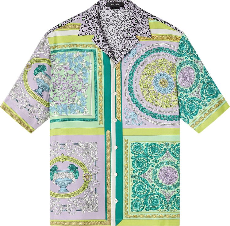 Versace Mixed Print Silk Shirt Multicolor