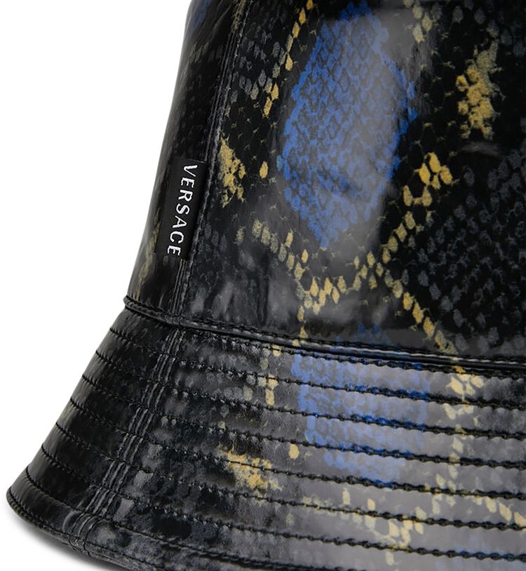 Versace Python Print Bucket Hat Black