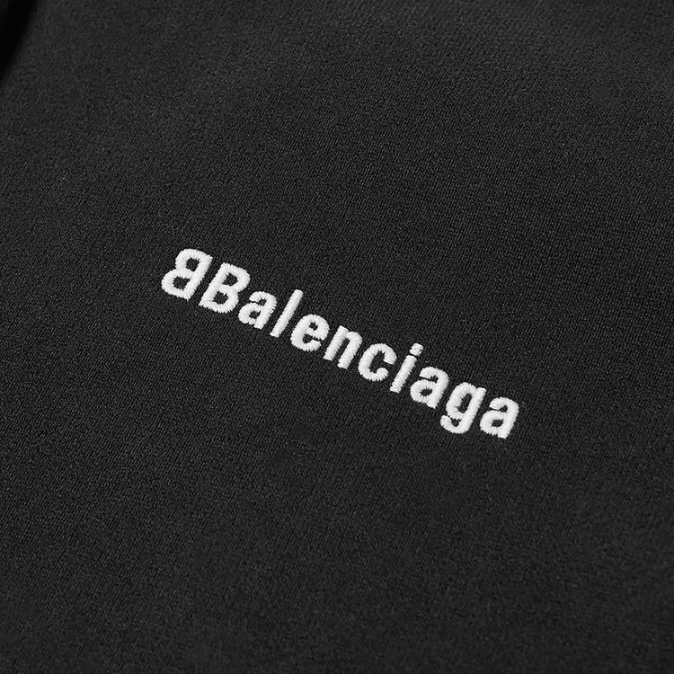 Balenciaga Corporate Logo Popover Hoodie BlackWhite