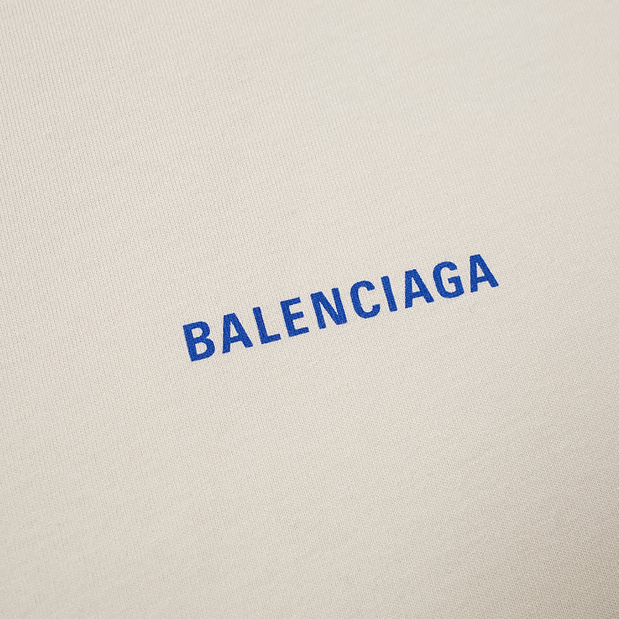 Size xl Balenciaga Badge Logo Tee Chalky White Blue