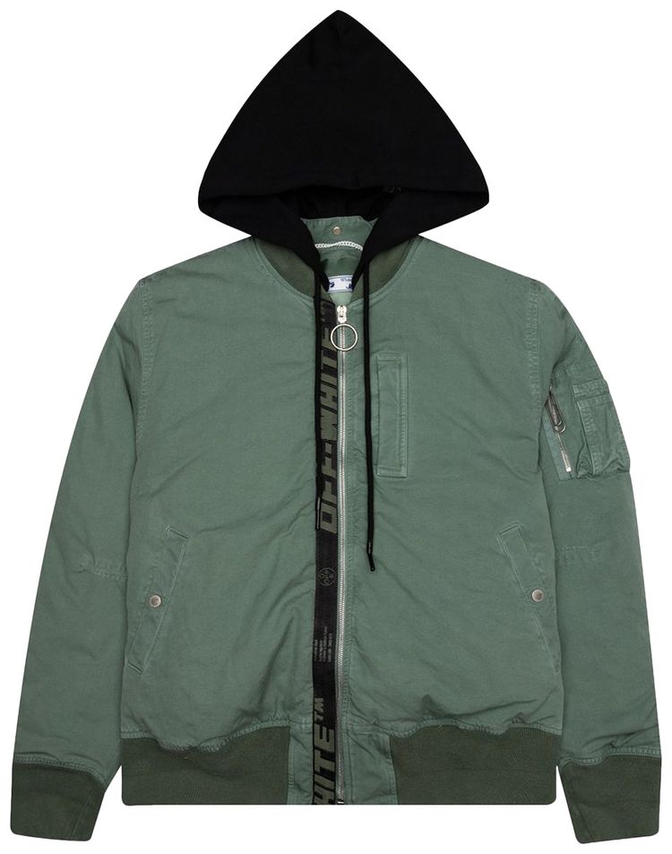 Off White Vintage Arrow Bomber Hedge GreenBlack